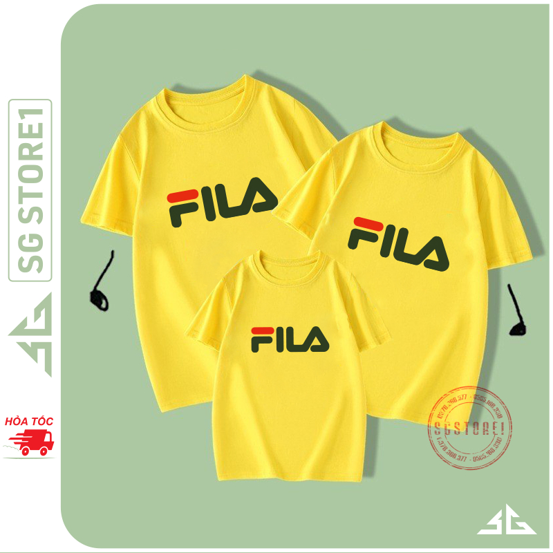 Áo thun đồng phục gia đình 3/4/5 người thun cotton mềm mịn mẫu màu vàng GD334VD