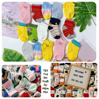 Set 6 đôi tất bé trai bé gái xuất dư mềm mịn size 0-5 tuổi