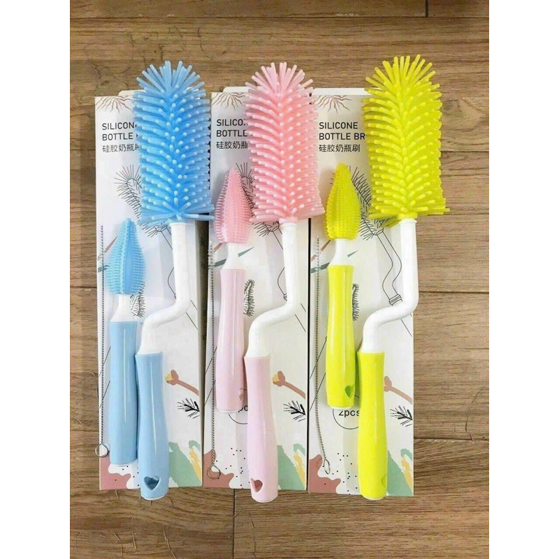 Bộ cọ bình sữa silicon 3 chi tiết đóng hộp xịn xò