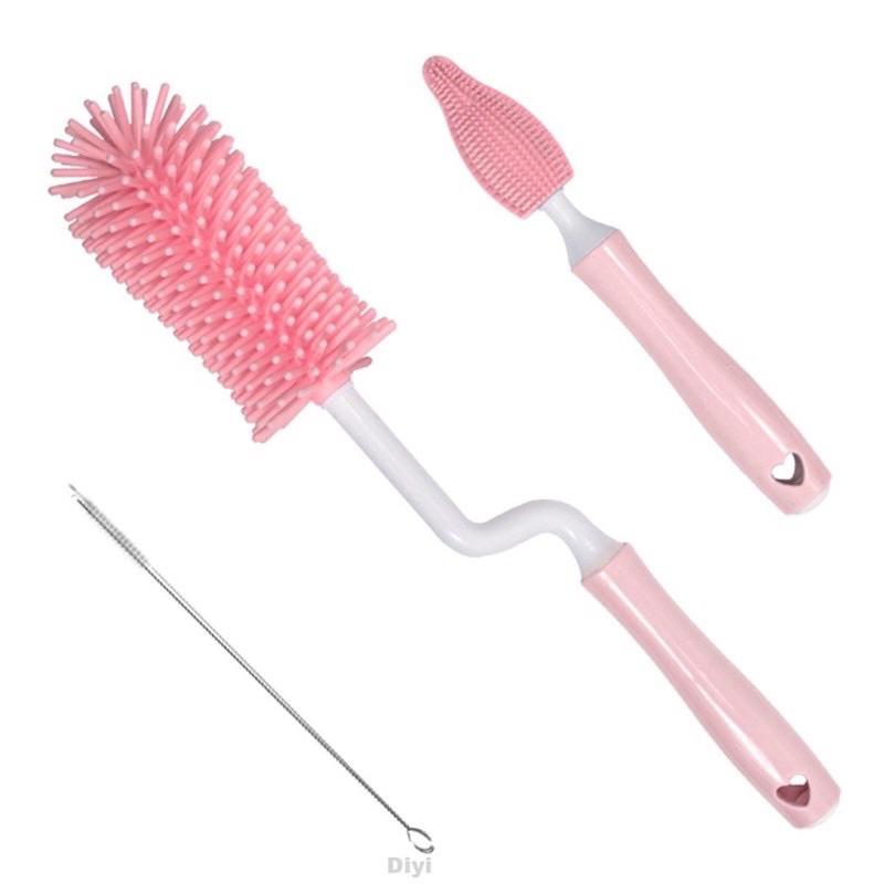 Bộ cọ bình sữa silicon 3 chi tiết đóng hộp xịn xò