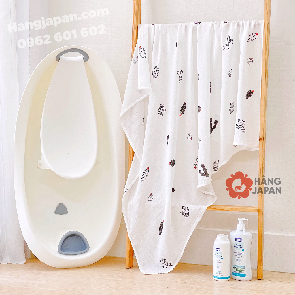 Set 2 khăn tắm sợi tre Monona siêu mềm mại cho bé 100*120 cm họa tiết ngẫu nhiên - Chính Hãng