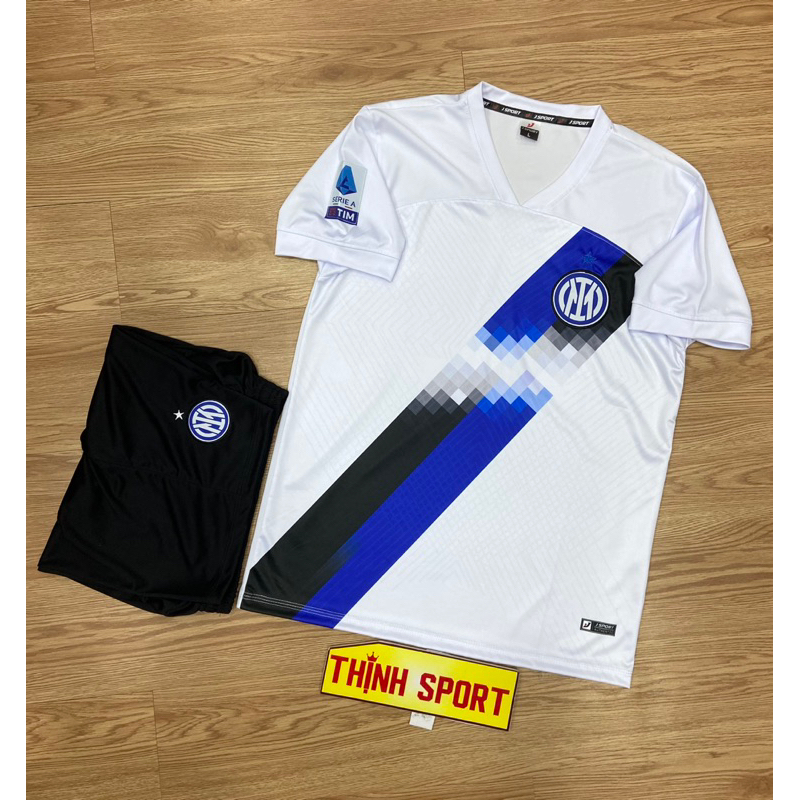 Quần áo bóng đá vải thun lạnh In tơ My lan trắng xanh in tên số theo yêu cầu