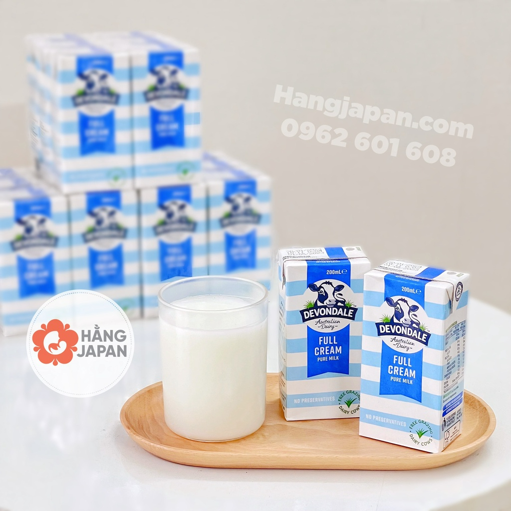 Sữa tươi Devondale nguyên kem 200ml  cho bé tăng trưởng chiều cao cân nặng vượt trội - Hàng Úc Chính Hãng