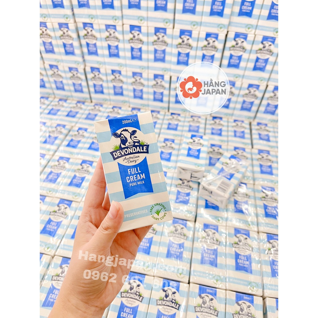 Sữa tươi Devondale nguyên kem 200ml  cho bé tăng trưởng chiều cao cân nặng vượt trội - Hàng Úc Chính Hãng