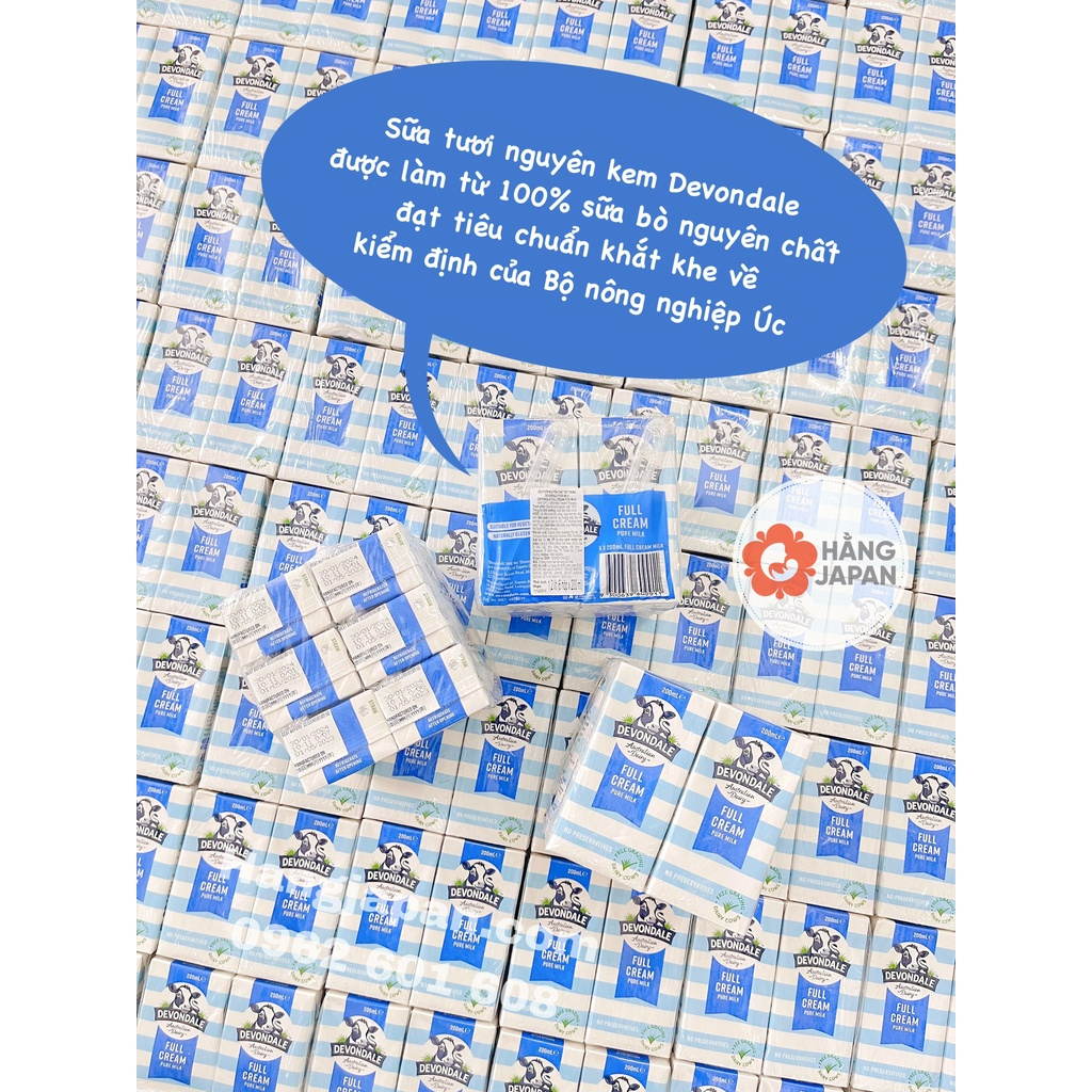 Sữa tươi Devondale nguyên kem 200ml  cho bé tăng trưởng chiều cao cân nặng vượt trội - Hàng Úc Chính Hãng