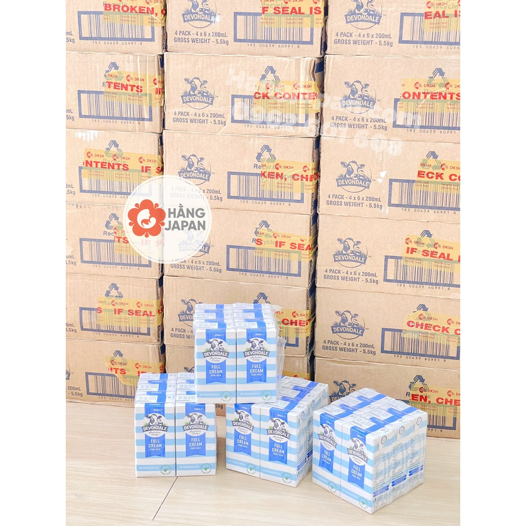 Sữa tươi Devondale nguyên kem 200ml  cho bé tăng trưởng chiều cao cân nặng vượt trội - Hàng Úc Chính Hãng