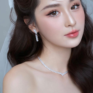Set vòng cổ và bông tai đá trinnie | anhs accessories