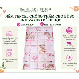Nệm chống thấm Tencel cao cấp 100% thiên nhiên dành cho bé sơ sinh và bé nhỏ nằm ngủ, mang đi học