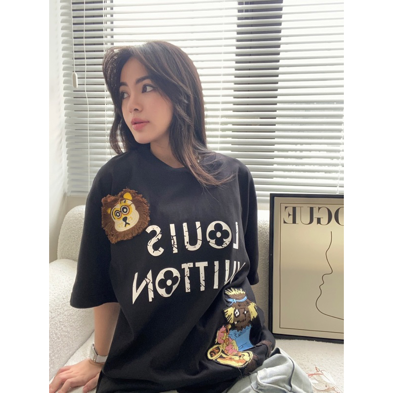 Áo thun - Louis Vuitton - LV thêu Lion sư tử new SS2023