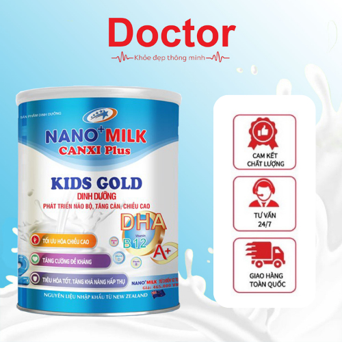 Sữa bột canxi Nano Milk KIDS GOLD cho trẻ từ 3-12 tuổi (900g)