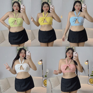 Áo croptop cột dây cổ cá tính - KHOSIBOHOME
