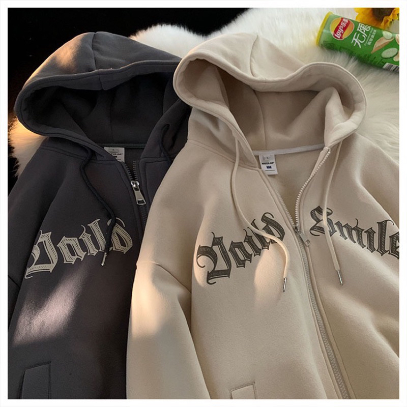 Áo hoodie zip nam nữ , áo khoác nam nữ chất nỉ bông 2 lớp in chữ MILE Dày Dặn 2023