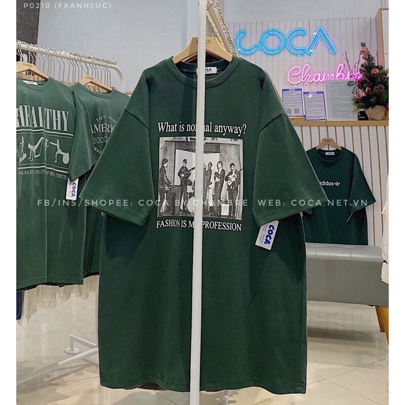 Áo thun chất cotton khô 3158 form rộng tay lỡ - what is normL