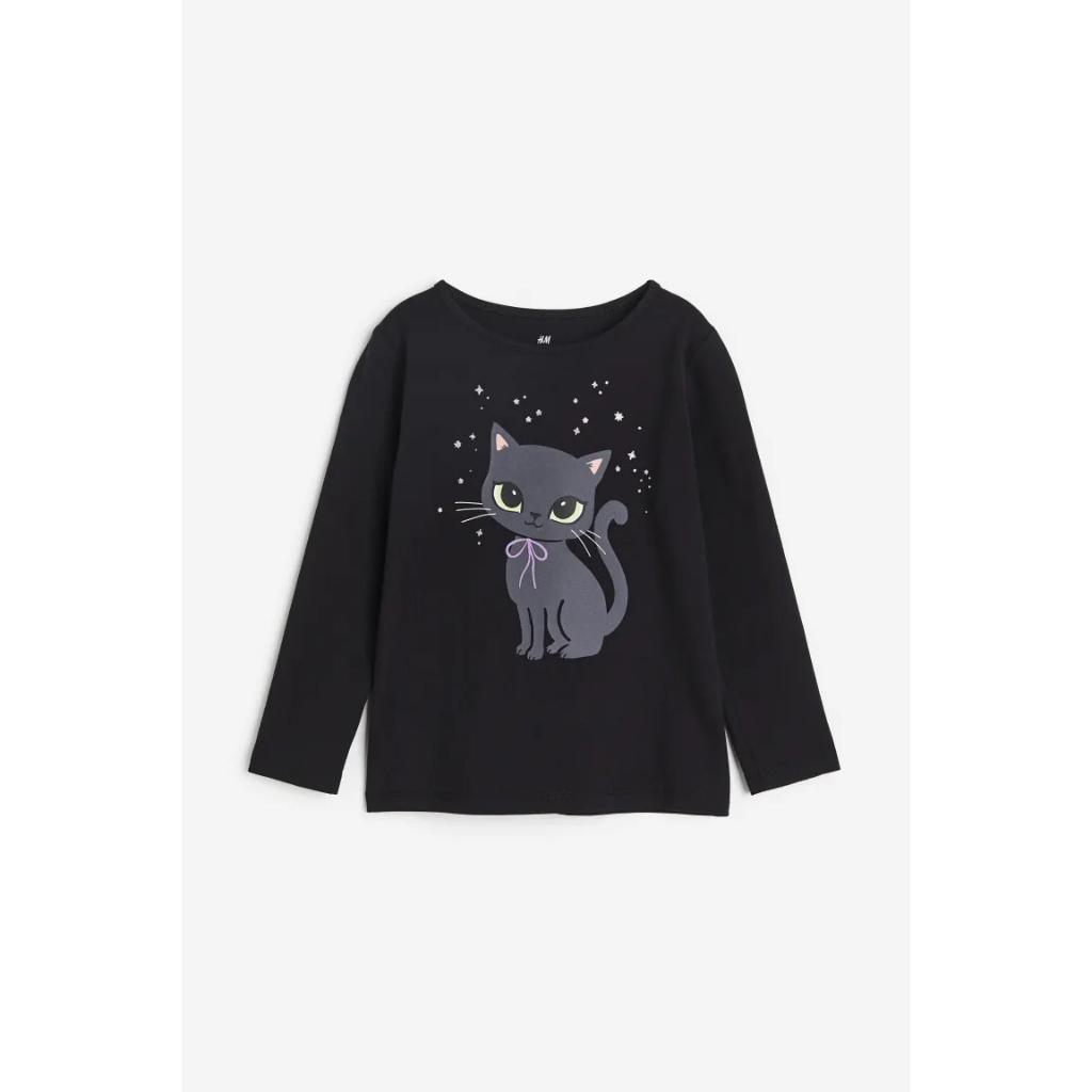 Áo dài tay cotton bé gái kids HM Auth