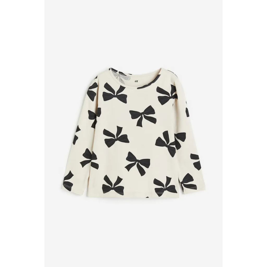 Áo dài tay cotton bé gái kids HM Auth