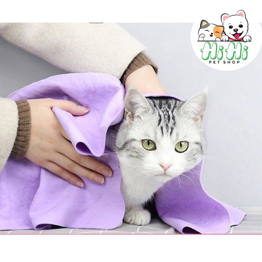 Khăn tắm khô nhanh cho chó mèo -Khăn tắm siêu thấm nước cho thú cưng size lớn