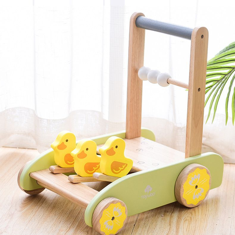 Đồ chơi xe đẩy cho bé toystore FUDAER xe đẩy gỗ họa tiết vịt vàng đáng yêu