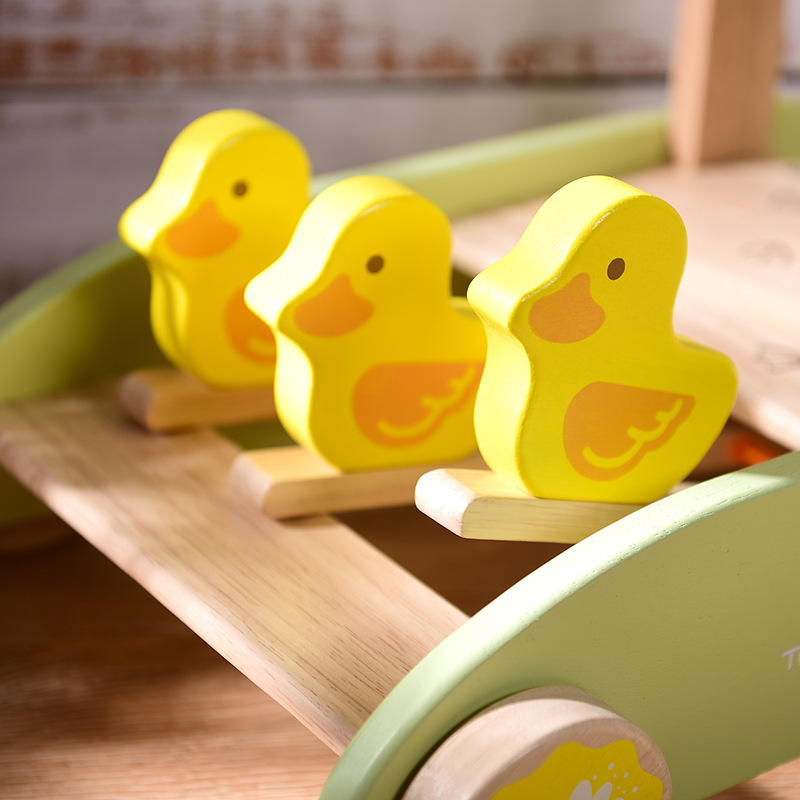 Đồ chơi xe đẩy cho bé toystore FUDAER xe đẩy gỗ họa tiết vịt vàng đáng yêu