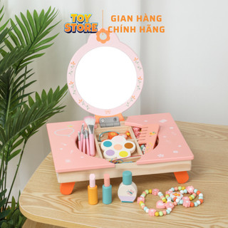 Bộ đồ chơi bàn trang điểm gấp gọn bằng gỗ cho bé toystore FUDAER kết hợp làm vòng tay DIY