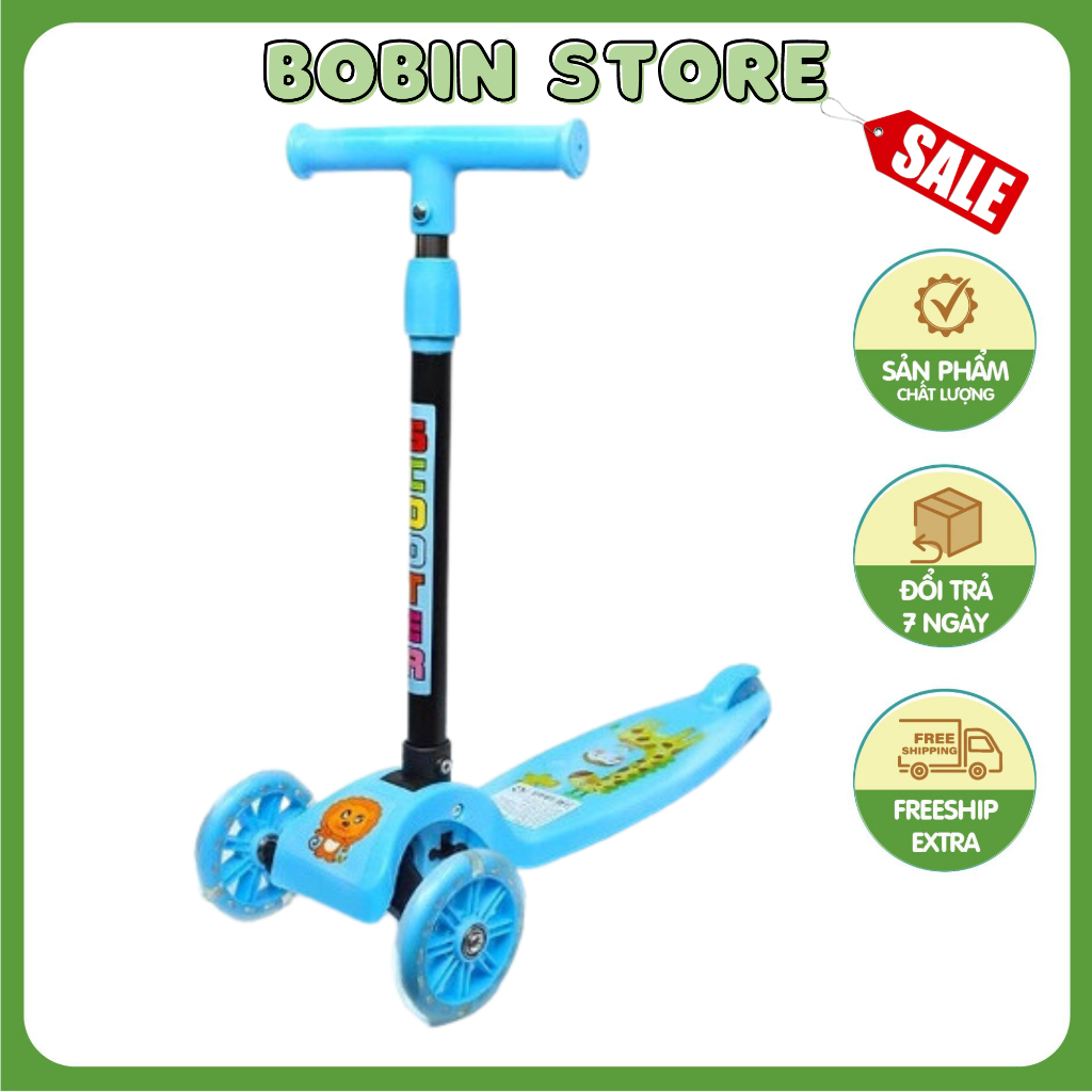 Xe Trượt Ba Bánh Scooter Cho Bé,Xe Bằng Nhựa Có Bánh Xe Phát Sáng Siêu Cute