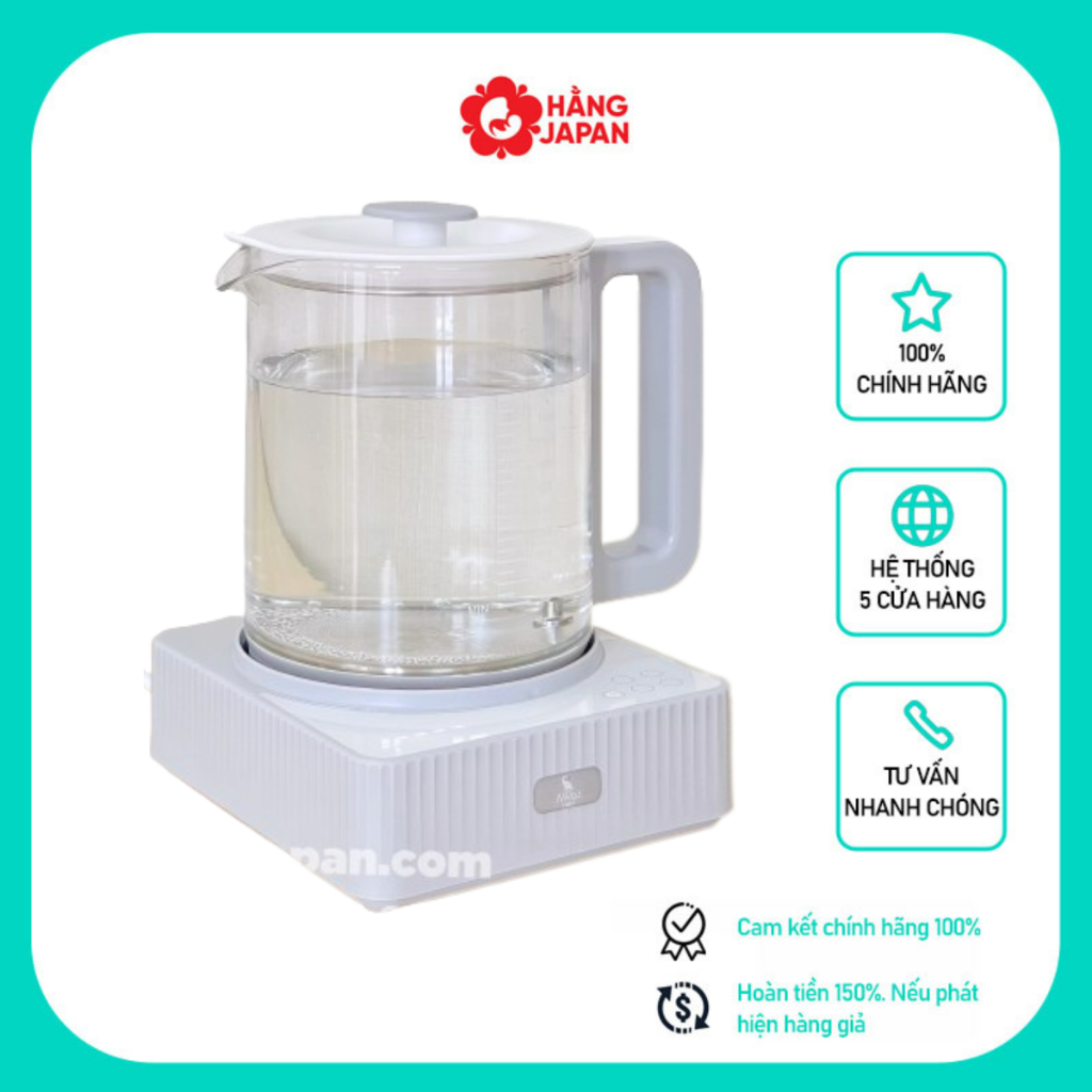 Bình đun nước MB055 pha sữa thông minh thế hệ mới Moaz BéBé - Bảo Hành Chính Hãng