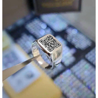 Nhẫn bạc khắc qr theo yêu cầu