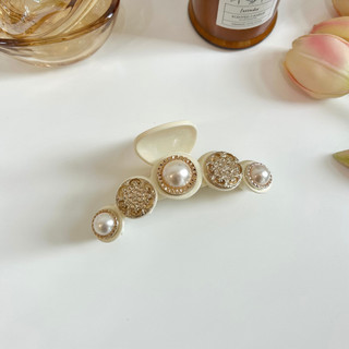 Kẹp tóc dáng dài đính hạt sang trọng Modleaf Royal bobble pin Hàn Quốc