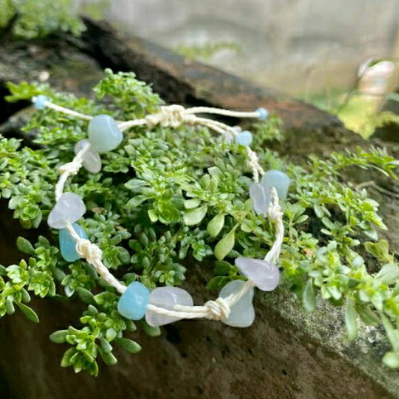 Vòng tay handmade mix hạt thiên nhiên lắc tay mix màu theo yêu cầu