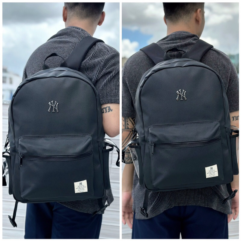 Balo Nam Nữ Thể Thao MEGA MLB NY Basic Backpack Bánh Mì Store Balo Đi Học Thời Trang Chất Liệu Da Si Cao Cấp Chống Nước