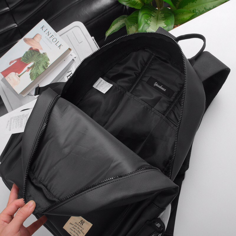 Balo Nam Nữ Thể Thao MEGA MLB NY Basic Backpack Bánh Mì Store Balo Đi Học Thời Trang Chất Liệu Da Si Cao Cấp Chống Nước