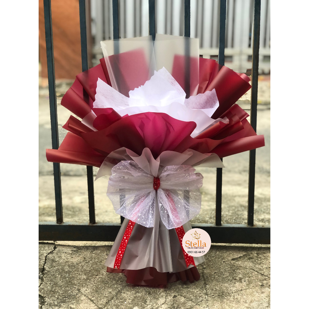 Cốt cắm hoa 30-40b Màu đỏ mận 50*60cm, cắm hoa khô, hoa tươi, hoa sáp