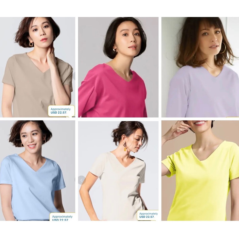(A2051) Áo thun cotton cổ tim - Thanh lý vnxk