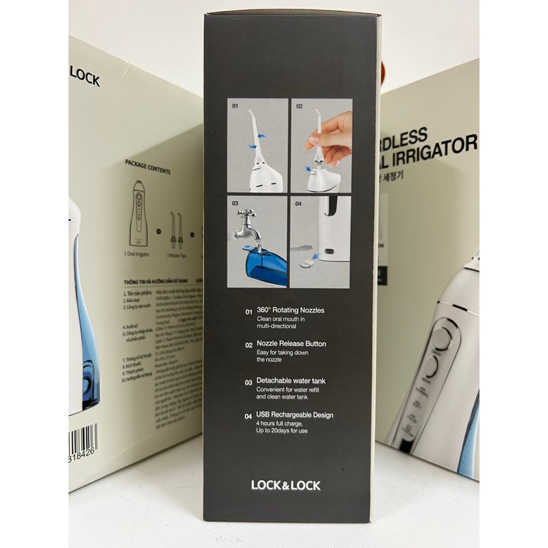 Máy tăm nước không dây Lock&Lock Cordless Oral Irrigator 200ml - Màu xanh - ENR156BLU