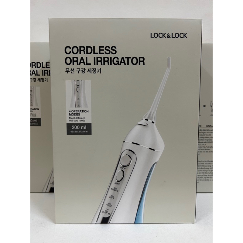 Máy tăm nước không dây Lock&Lock Cordless Oral Irrigator 200ml - Màu xanh - ENR156BLU
