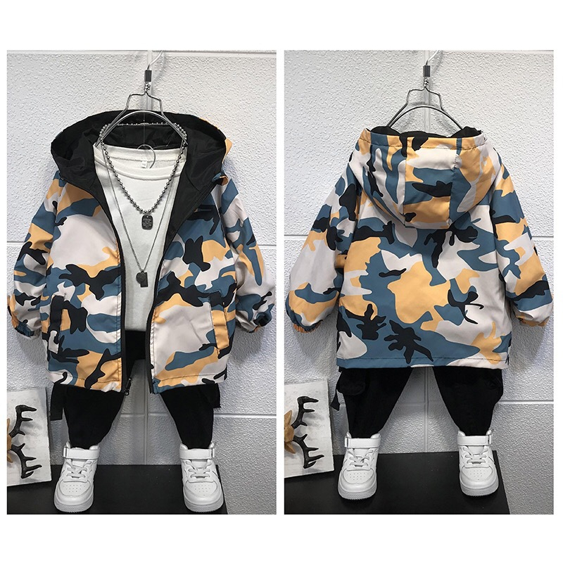 Áo khoác gió cho bé trai 2 mặt phong cách