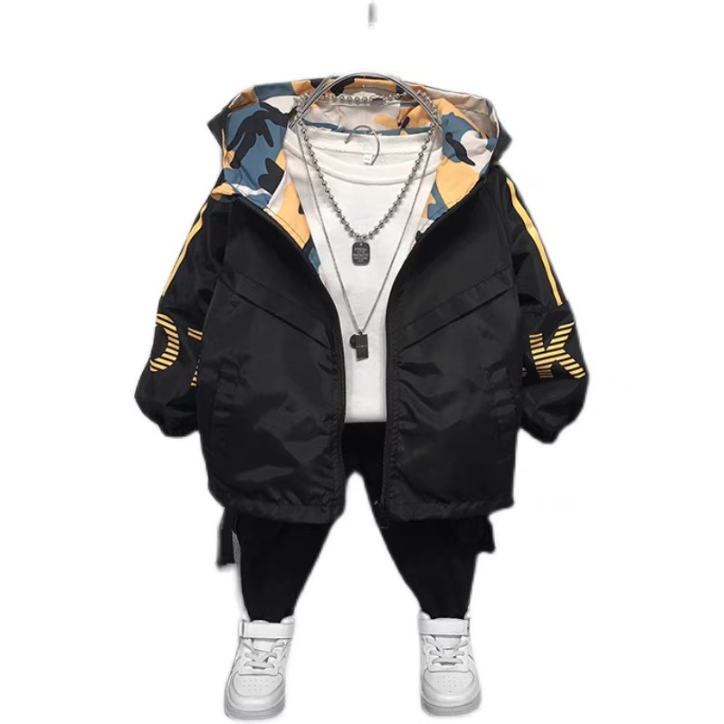 Áo khoác gió cho bé trai 2 mặt phong cách