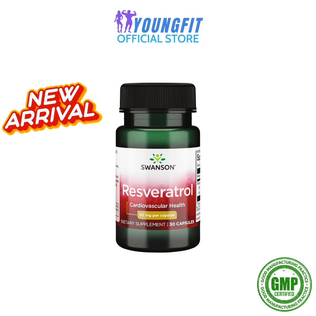 Viên Uống Resveratrol Swanson Điều Hòa Huyết Áp Tăng Cường Sức Khỏe Tim Mạch Chống Oxy Hóa (30 viên) - YoungFit