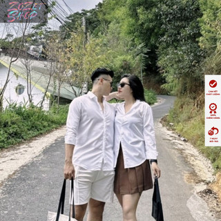 Ao sơ mi trắng hàn quốc form rộng, áo sơ mi unisex dài tay lụa chống nhăn mị mát đi học zenzetshop asm01