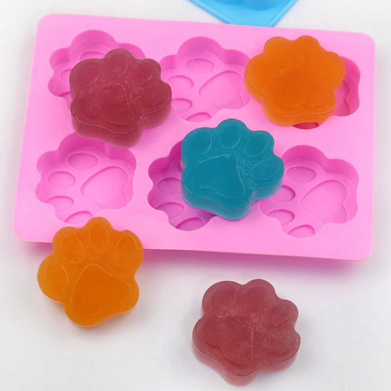 HCM-Khuôn Silicon 6 Chân Mèo, Chân Chó Dễ Thương Làm Socola, Thạch Rau câu, Pudding, Làm Xà Bông CAKESHOP