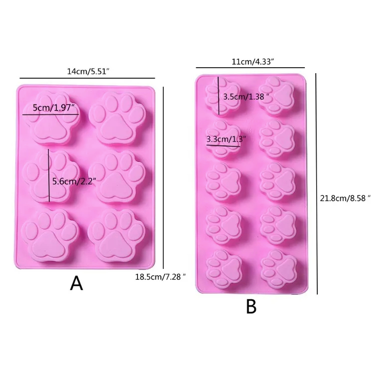 HCM-Khuôn Silicon 6 Chân Mèo, Chân Chó Dễ Thương Làm Socola, Thạch Rau câu, Pudding, Làm Xà Bông CAKESHOP