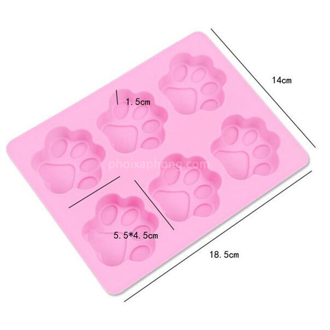 HCM-Khuôn Silicon 6 Chân Mèo, Chân Chó Dễ Thương Làm Socola, Thạch Rau câu, Pudding, Làm Xà Bông CAKESHOP
