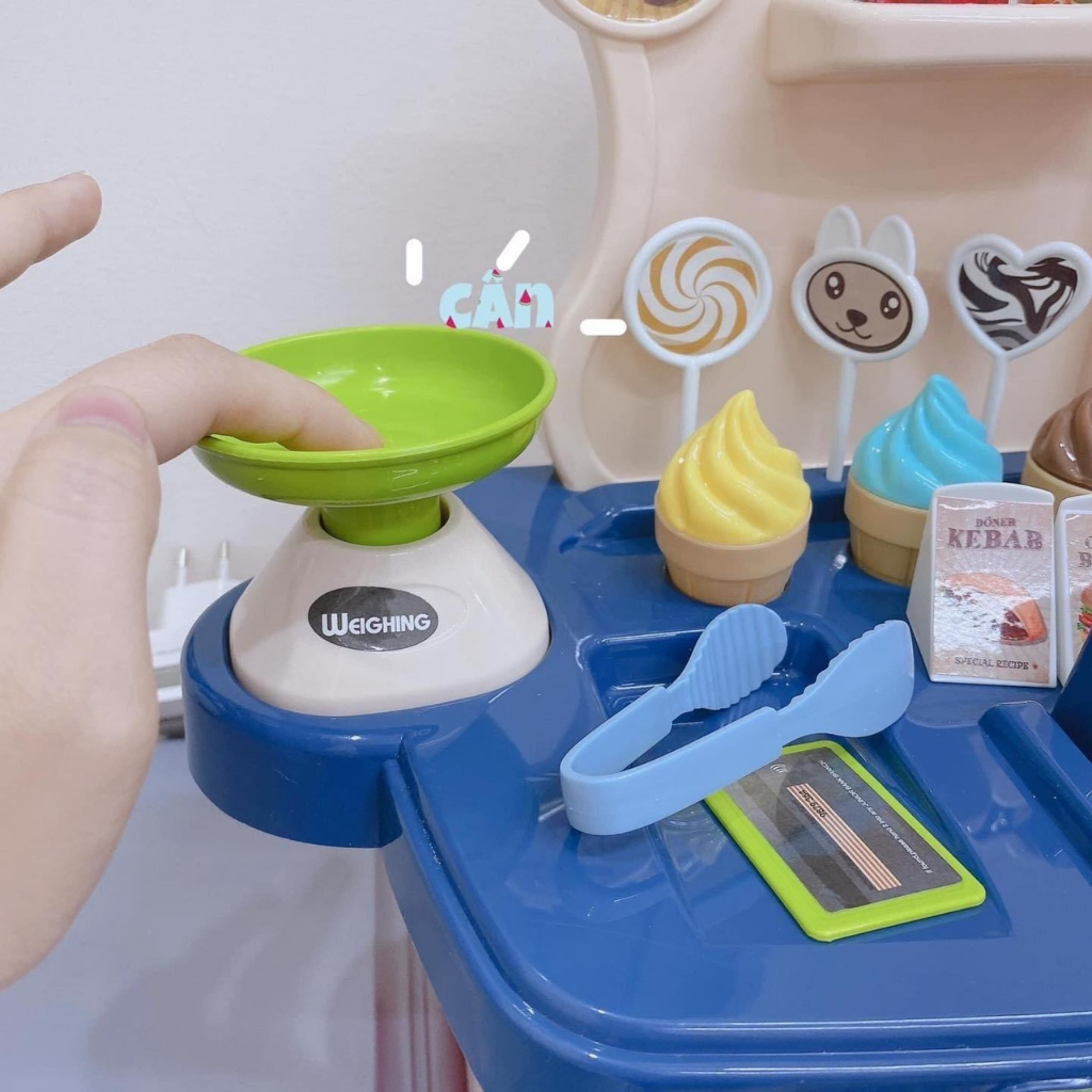 Đồ chơi nấu ăn nhà bếp xe đẩy siêu thị 40 chi tiết combo đáng yêu cho bé đi chợ quà tặng sinh nhật cho bé 2 3 4 5 6