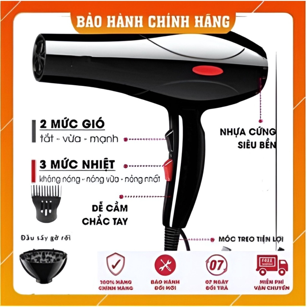 Máy Sấy Tóc 2 Chiều Nóng Lạnh Công Suất Lớn 3500w Ion Âm Loại Bỏ Hiện Tượng Tích Điện Khiến Tóc Không Bị Khô