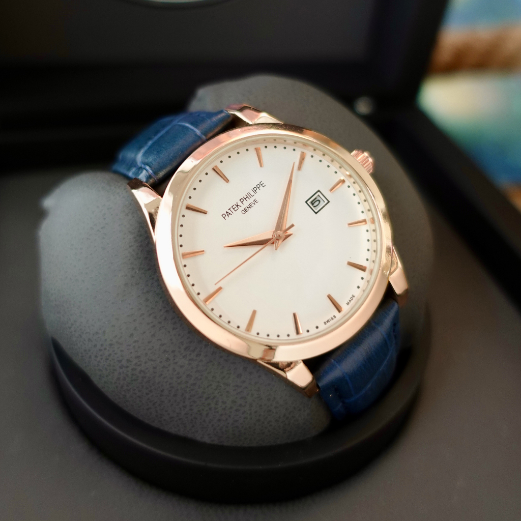 Đồng Hồ Nam Patek Philippe JAPAN WATCH Mặt Kính Đá Khoáng Chống Trầy Xước Dây Da Cao Cấp Size 42mm