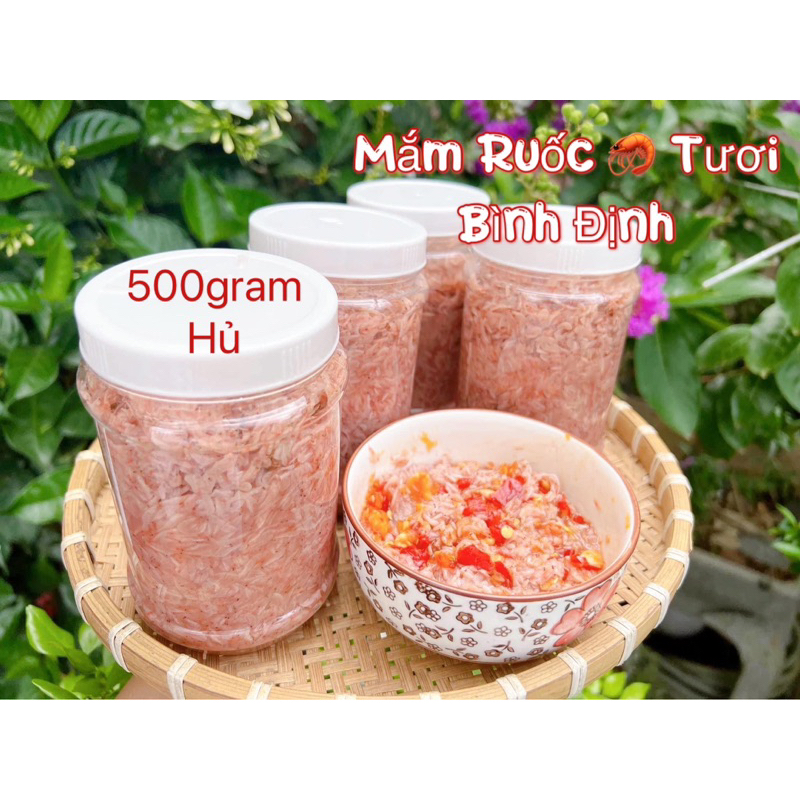 Hủ 500Gram_Mắm Ruốc Tép Tươi Nguyên Con_ Món Ngon Bình Định