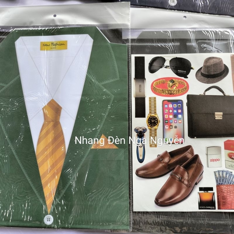 Hàng mã bộ quần áo vest nam/Giấy cúng bộ Com lê Ông kèm phụ kiện