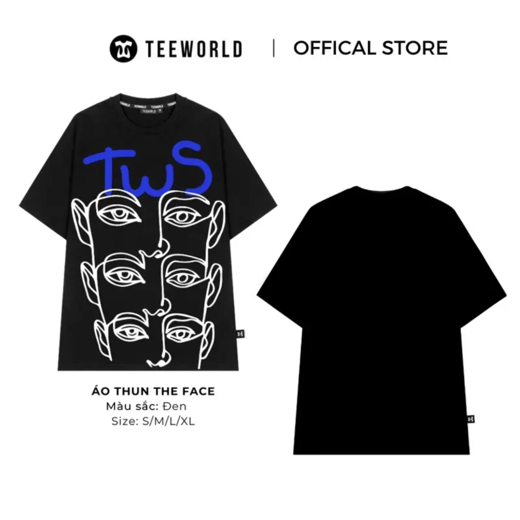 Áo Thun Local Brand Teeworld The Face T-shirt Trắng Đen Nam Nữ Form Rộng Unisex