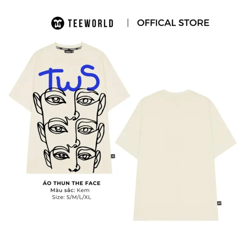 Áo Thun Local Brand Teeworld The Face T-shirt Trắng Đen Nam Nữ Form Rộng Unisex