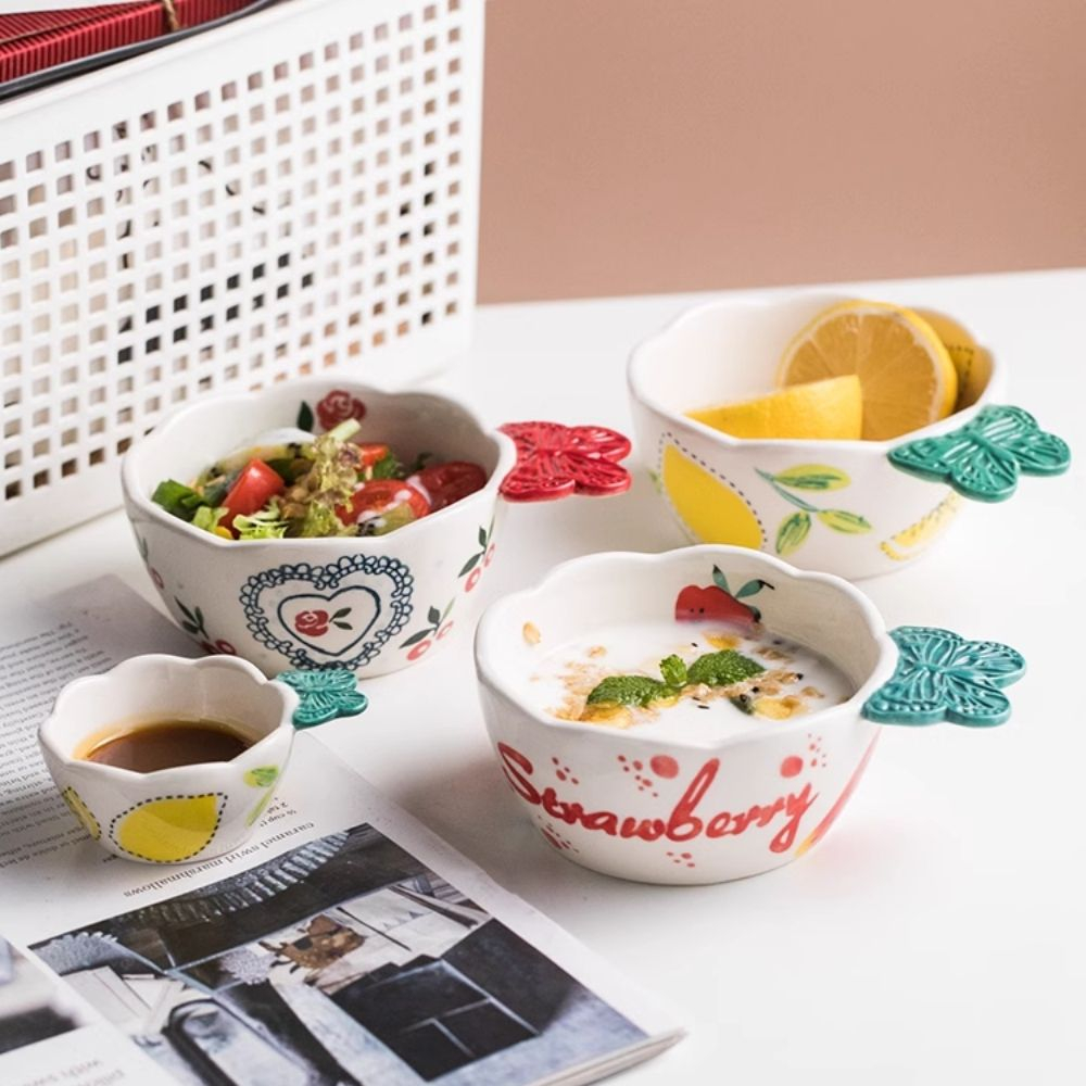 Bát ăn dặm cho bé có tay cầm , chén đựng gia vị nhiều hoạ tiết Alifis