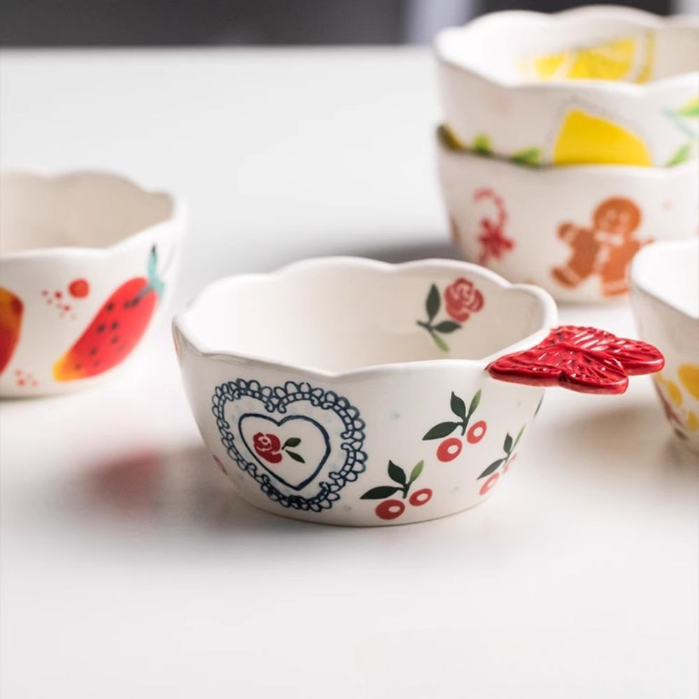 Bát ăn dặm cho bé có tay cầm , chén đựng gia vị nhiều hoạ tiết Alifis